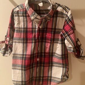 GAP Kids Red and Blue Plaid Button-Down Shirt